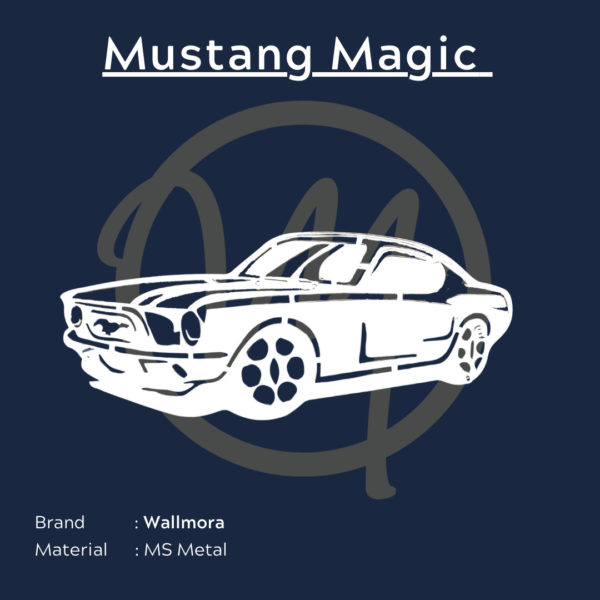 Mustang metal art in white by Wallmora