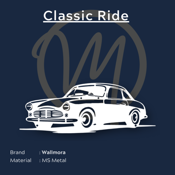 Classic ride metal art in white by Wallmora