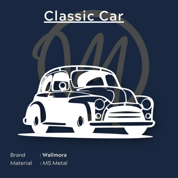 Classic Car metal art in white by Wallmora