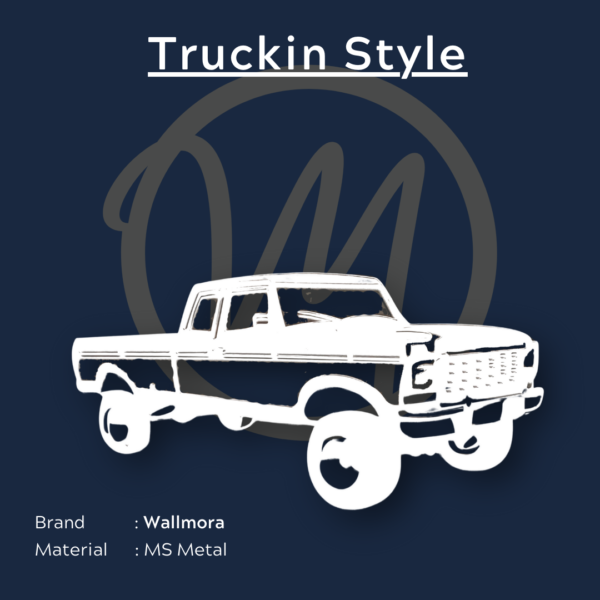 Truckin Style metal art in white by Wallmora