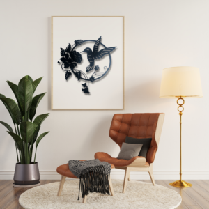 Humming bird's heaven metal art