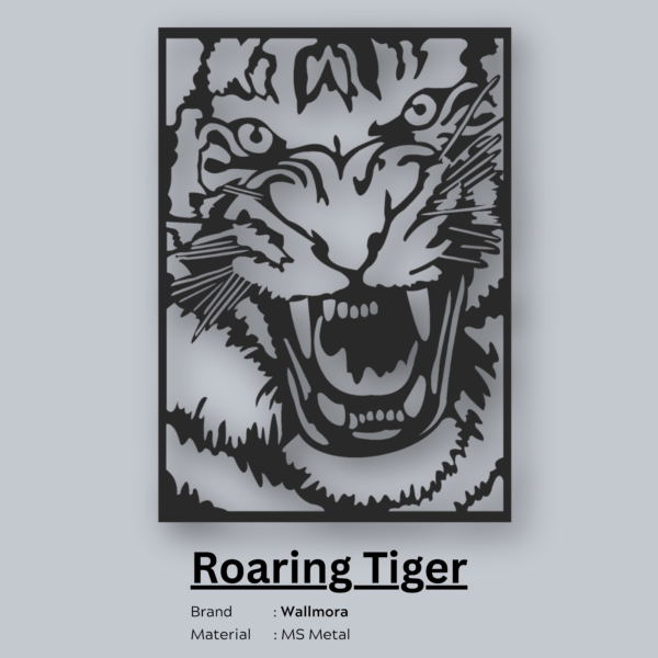 Roaring Tiger Metal Art by Wallmora