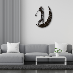 Golfing Moon Metal Art