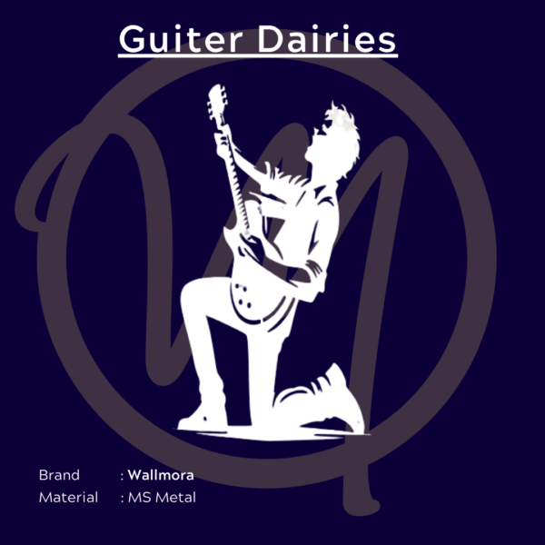 White Guitar Dairies metal art by Wallmora