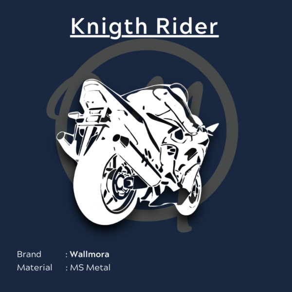 Sports bike metal art in white by Wallmora