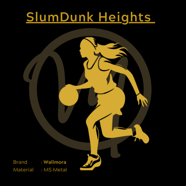 SlumDunk Heights Metal art in gold by Wallmora