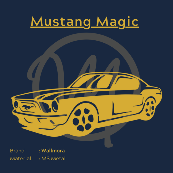 Mustang magic metal art in gold by Wallmora