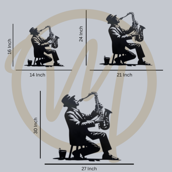Saxophone Rhythms metal art size