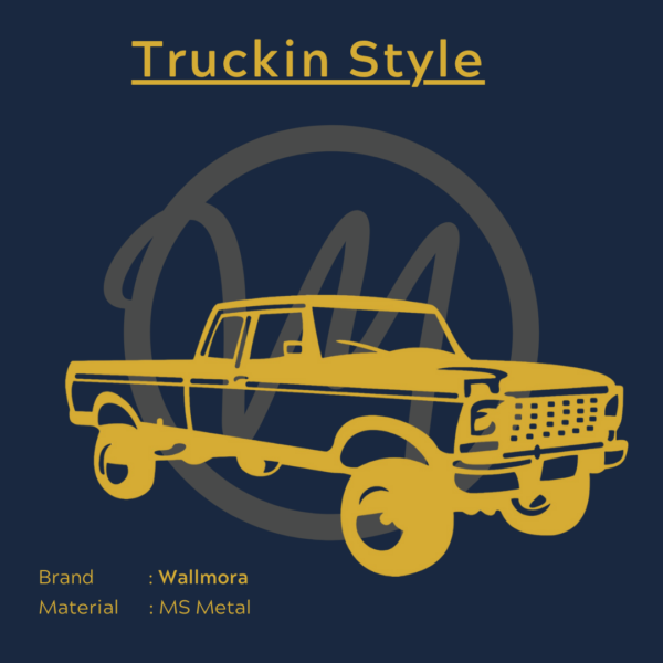 Truckin Style metal art in gold by Wallmora