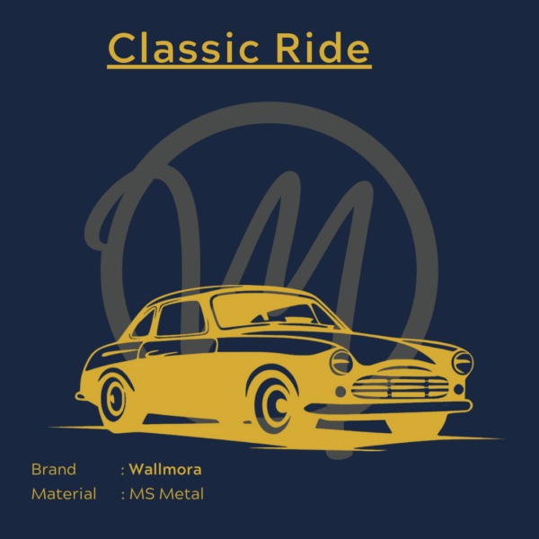 Classic ride metal art in gold by Wallmora